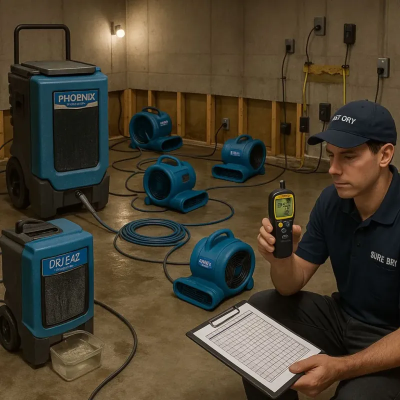 Structural Drying and Dehumidification process in Cooperstown, WI